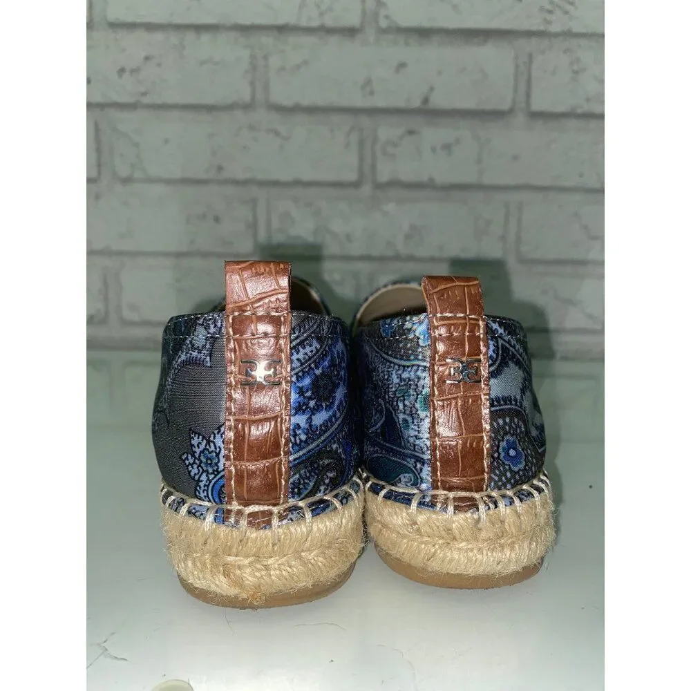 Sam Edelman Paisley Print Fabric Espadrille Shoes Size 5.5M